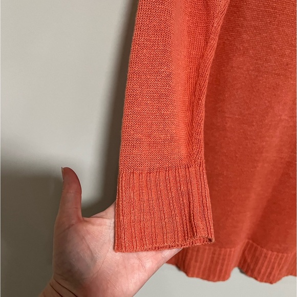 Eileen Fisher Organic Linen Oversized Crew Neck Tunic Sweater Size XS - Picture 3 of 10